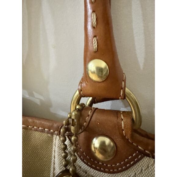 Coach Heritage Bleaker Canvas 1941 Carriage Leatherworks Tote Stripe tattersall - Picture 10 of 16